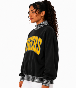 Sweat-shirt surdimensionné à col montant pour femme, en molleton de coton, à manches longues, pour l'automne, vente en gros - Product Image 2