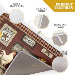 Tapete Escurridor de Platos Rooster de 18x24 Pulgadas, de Microfibra Absorbente de Secado Rápido, Accesorio para Encimera de Cocina, Estilo Rústico con Diseño de Gallina - Product Image 4