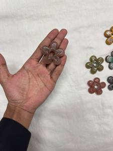 Grandes perles en verre soufflé de 25 mm, motif floral bohème, motif tourbillon multicolore, fleur à 5 pétales, boîte d'espacement, vente en gros pour la fabrication de bijoux - Product Image 6