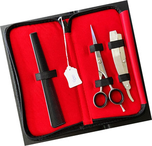 Ensemble de ciseaux de coiffure professionnels en acier inoxydable, kit de ciseaux à effiler pour salon de coiffure, pour droitiers, manche long en plastique - Product Image 3