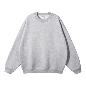 Sudadera de Cuello Redondo Extra Grande para Hombre, Color Sólido, Estilo Casual, Tejido de Rizo Francés, 100% Algodón, para Otoño - Product Image 2