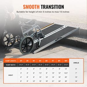 Rampa Plegable Portátil de Aluminio de 5 pies para Scooter de Movilidad, Antideslizante, Capacidad de 800 Libras, Rampa para Silla de Ruedas - Product Image 5
