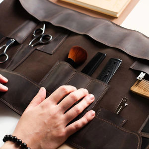 Estuche para Tijeras de Barbero de Cuero Genuino, Porta Tijeras Profesional para Estilistas, Bolsa de Herramientas para Salón con Clip para Cinturón LBSP-0001 - Product Image 2