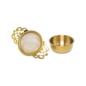 Gold Brass <b>Tea</b> Strainer With Fine Mesh And Bowl For Coffee <b>Tea</b> <b>Infusion</b> Kitchenware - Product Image 5