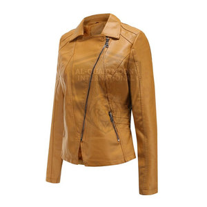 Veste en cuir confortable pour femme, marque privée, vêtement de mode - Product Image 5