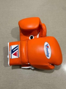 Équipement de combat professionnel, gants de boxe en cuir de qualité supérieure, 100% cuir véritable, à lacets, orange, pour l'entraînement de boxe - Product Image 4