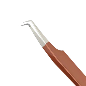 Pince à épiler de précision professionnelle pour extensions de cils, 45 degrés, pointe fine, en acier inoxydable, outils de salon de beauté, OEM - Product Image 3