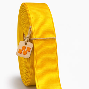 Cinta de Grosgrain de Poliéster 100% Texturizada, Resistente al Encogimiento, Color Amarillo Girasol, 10 mm, de Neelkamal Industries, para Prendas y Manualidades - Product Image 1