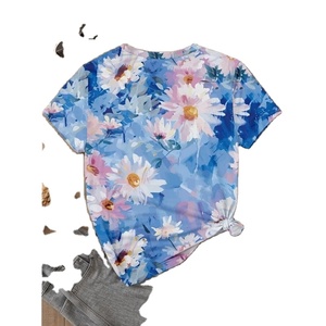 Camiseta con estampado de rayas para mujer, camiseta informal de manga corta con cuello en V de verano para mujer, ropa de calle, Jersey, nuevas camisetas - Product Image 2