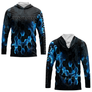 Sweat à capuche camouflage personnalisé pour homme UPF 50, séchage rapide, vêtement de pêche, chemise de performance pour adulte, chemise à capuche de performance - Product Image 5