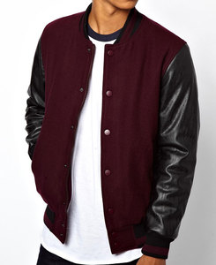 Stonefield Manufacturing OEM <b>Mens</b> Winter Varsity <b>Jackets</b> Blank Plain Maroon Wool Body Chenille Letterman <b>Baseball</b> Custom <b>Jacket</b> - Product Image 1