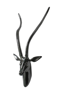 Figura Decorativa de Pared de Cabeza de Ciervo/Gazela en Aluminio, Estilo Moderno, Arte Metálico, Artesanía India, Multipieza - Product Image 2