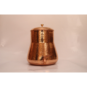 Handmade Pure <b>Copper</b> Water Dispenser Hand-Hammered Ayurvedic Matka Pot with Leak-Proof Tap for Health & Wellness Water Storage - Product Image 1