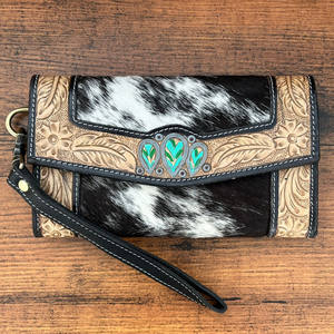 กระเป๋าสตางค์คลัทช์หนังวัวแบบตะวันตกกระเป๋าถือแบบยาวใส่บัตรเครดิตได้เยอะ - Product Image 2