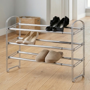 ชั้นวางรองเท้าสีขาวแบบ DIY ทันสมัยเฟอร์นิเจอร์ห้องนั่งเล่นทำจากไม้และเหล็ก - Product Image 3