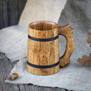 Taza de cerámica de madera con mango de Acacia hecha a mano para oso, café, cocina, mesa, vasos, tazas para agua, Dirking - Product Image 2