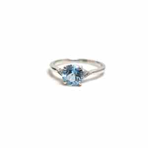 Dainty Natural Blue Topaz <b>Ring</b> 14K Gold <b>925</b> Sterling <b>Silver</b> Luxury Gemstone Jewelry Gift for Women Wedding Anniversary Party - Product Image 5