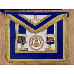 Leather Embroidered Masonic Aprons Handmade Adjustable Deluxe Ceremonial Exclusive Design Safety <b>Pin</b> Customizable High Washable - Product Image 1