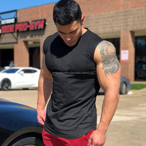 Débardeurs pour hommes 100% coton en gros, logo personnalisé, veste de sport pour la musculation et la course à pied, respirant, haut musculaire - Product Image 3