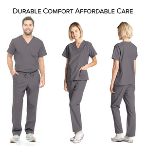 Grey Dagacci Medical Uniform Set Professional Scrub Suit Breathable Durable Hospital Nursing Workwear Comfort Stretch - Product Image 2