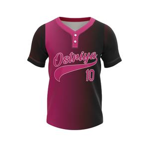 Camiseta de Béisbol Personalizada con Logotipo y Nombre al por Mayor, Sublimada, para Jóvenes, Ropa de Béisbol y Sóftbol, Camisetas de Béisbol de Dos Botones - Product Image 1