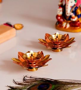 NEHA ENTERPRISES NE-576 Lámpara de Aceite de Latón para Decoración de Templos, Diya, Deepak, Luz Tradicional para Pooja, Oración, Hogar, Festivales, Decoración de Mesa - Product Image 5