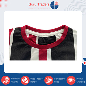ผู้นำด้านการขายเสื้อยืดแขนสั้นลายทางแนวตั้งสำหรับเด็กผู้ชาย คุณภาพดีที่สุด 100% ย้อมสีด้วยเส้นด้าย จากผู้ขายชาวอินเดียโดยตรง - Product Image 4