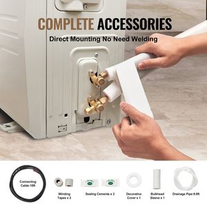 Set di tubi per condizionatore d'aria mini-split da 16FT con isolamento a triplo strato, tubi in rame da 1/4'' e 1/2'' O.D. per AC/Riscaldamento PU - Product Image 6