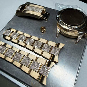 Elegant Luxurious Hip Hop Square Antique Style Wristwatch Hand-Studded VVS Clarity Moissanite Diamonds Glass Stainless Steel - Product Image 2