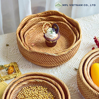 Hoogwaardige, milieuvriendelijke, vintage Vietnamese handgemaakte rotan en wicker multifunctionele opbergmand voor fruit, groenten, voedsel en sieraden