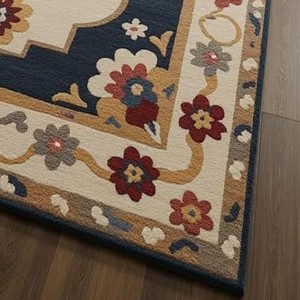 Tapis classique à motifs floraux, tissé à la main, pour salon, chambre à coucher, tapis décoratif doux et durable pour la maison - Product Image 5