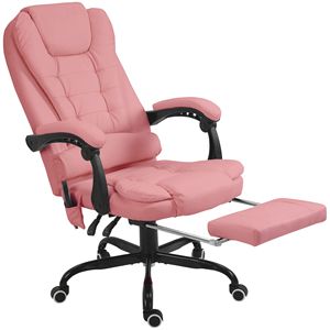 Sedia da Ufficio Direzionale Rosa con Schienale Alto, Funzione Massaggio Regolabile e Caratteristiche Reclinabili - Product Image 1