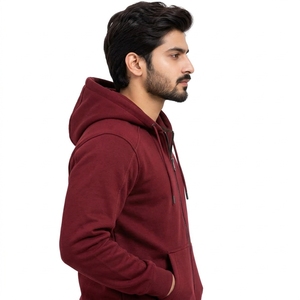 Adjustable Hood Front Pockets Casual Streetwear Soft Fleece Men <b>Full</b> <b>Zip</b> <b>Hoodie</b> Lightweight Fabric Comfortable Construction - Product Image 3