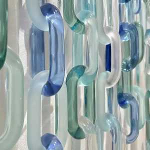 งานประติมากรรมเรซิ่นศิลปะรูปวงกลมสีฟ้าเขียวใสสำหรับตกแต่งบ้าน - Product Image 1