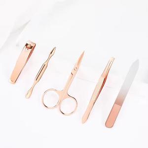 Luxurious 5 in 1 Stainless Steel <b>Nail</b> Kit Portable Manicure <b>Set</b> with Case for Adult - Product Image 5