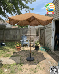 Parasol de plage et de jardin COCO HITECH en fibre de coco naturelle écologique, diamètre 280 cm, fabriqué au Vietnam - Product Image 4