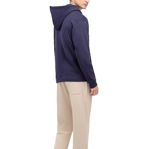 Sudadera informal de lana con capucha de manga larga para hombre, sudaderas con capucha, 100% de algodón, Color sólido, ajuste Regular, cremallera completa con logotipo personalizado - Product Image 5