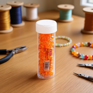 Perline arancioni craquelé da 8 mm di Ilan Abalorio per la creazione di gioielli - Product Image 2