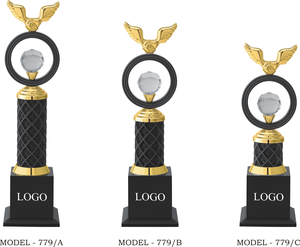 Custom Metal <b>Trophy</b> Award <b>Cup</b> Gold Black Crystal Bird Design for Sports School Event Recognition - Product Image 3