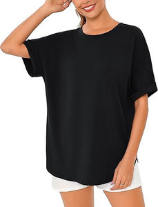 T-shirts pour femmes, couleur personnalisée, manches courtes, col rond, coupe classique, respirants, écologiques, 100% coton, mode estivale tendance - Product Image 2