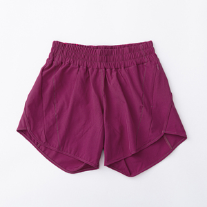 Shorts Deportivos de Punto para Mujer, Cintura Alta, Color Sólido, Secado Rápido, con Bolsillos, Cintura Elástica, Azul Claro - Product Image 4