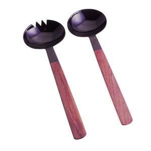 Serveurs à salade modernes de couleur marron, en résine personnalisée, écologiques, compatibles lave-vaisselle, 11 pouces, outils à salade, cuisine à domicile, fabriqués en Inde - Product Image 1