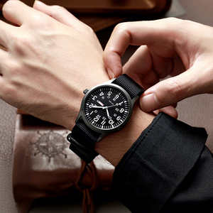 TPW Alloy case Men's Fashion Watch Nylon Quartz Night Light Woven Hands Dial Calendar Men's Watch - Product Image 4