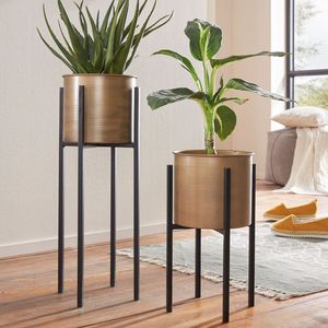 Jardinière en métal rustique pour la maison, le jardin, la terrasse, le balcon, décorative, robuste, durable, élégante, pour plantes d'intérieur et d'extérieur - Product Image 1