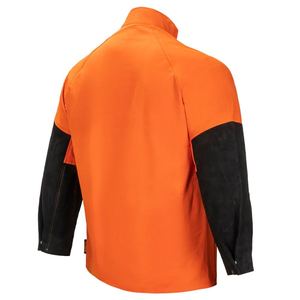 Veste de travail en cuir véritable durable, haute visibilité, certifiée CE, pour hommes, soudeurs, mécaniciens, manches longues, haute respirabilité, vente en gros - Product Image 4