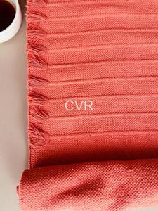 Chemin de table rectangulaire pliable en chenille corail tissée, fait main, style bohème, antidérapant, avec pompons, pour la décoration intérieure - Product Image 5