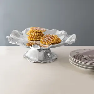 Handmade Modern Metal <b>Cake</b> <b>Stand</b> with Elegant Decorative StyleWave Shape Metal Handmade Round <b>Cake</b> <b>Stand</b> Oven Safe 1 Piece - Product Image 3