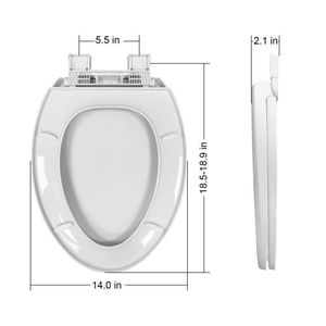 Asiento de Inodoro Alargado con Cierre Lento, Plástico Blanco, Control Remoto AC 110V - Product Image 6