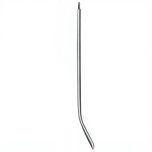 Aiguille de Redon 19,5 cm (7-3/4 pouces) 12 Charr, légèrement courbée, à pointe de couteau, extrémité filetée, pour drainage chirurgical, instrument médical - Product Image 2