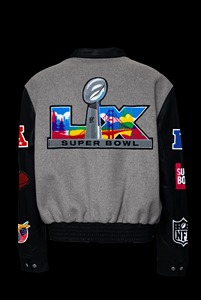 เสื้อแจ็คเก็ตวาร์ซิตี้ขนสัตว์และหนังสีเทา-ดำ ซูเปอร์โบวล์ 2026 - Product Image 2